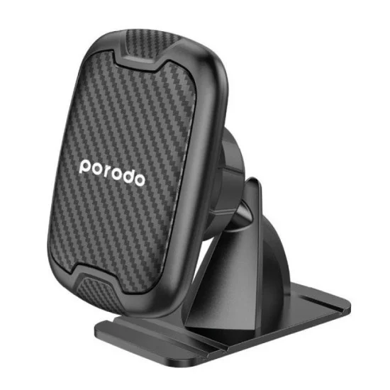Porodo 2 in 1 Magnetic + Air Vent Dash Mount Phone Holder - Black